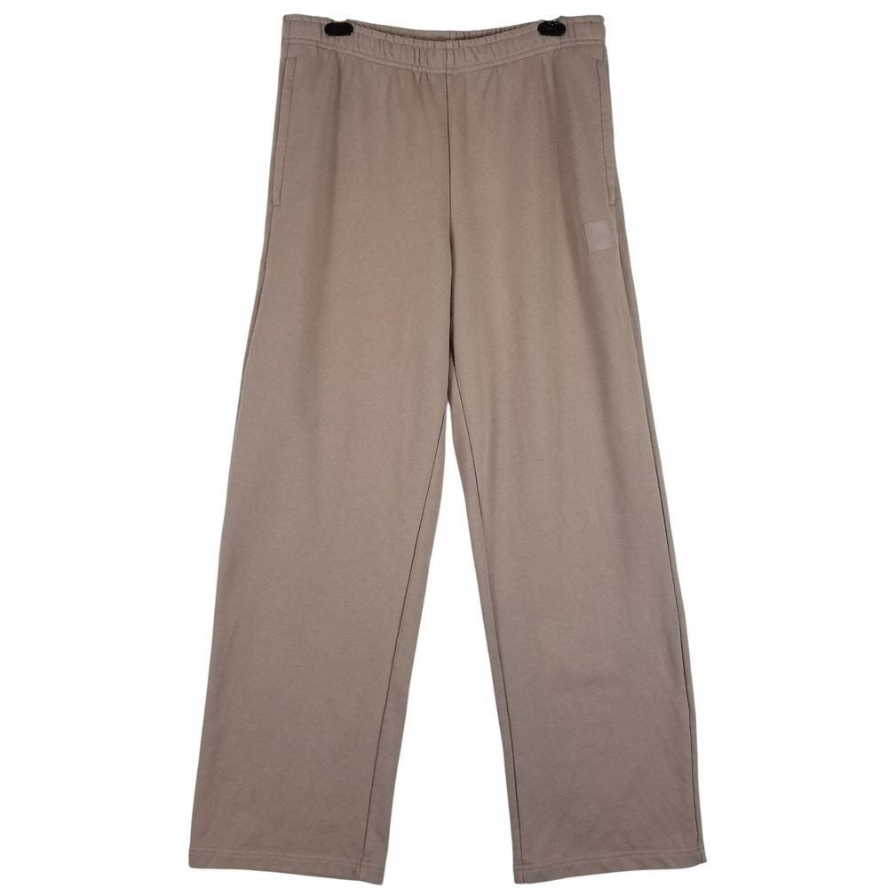 Alo‎ Yoga Sweatpants Womens Large Taupe Wide Leg Accolade Fleece Lounge Trousers
